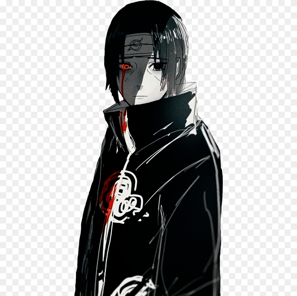 Itachi Uchiha Naruto Anime Tumblraesthetic Blackandwhite Itachi Uchiha Sad, Adult, Female, Person, Woman Free Transparent Png