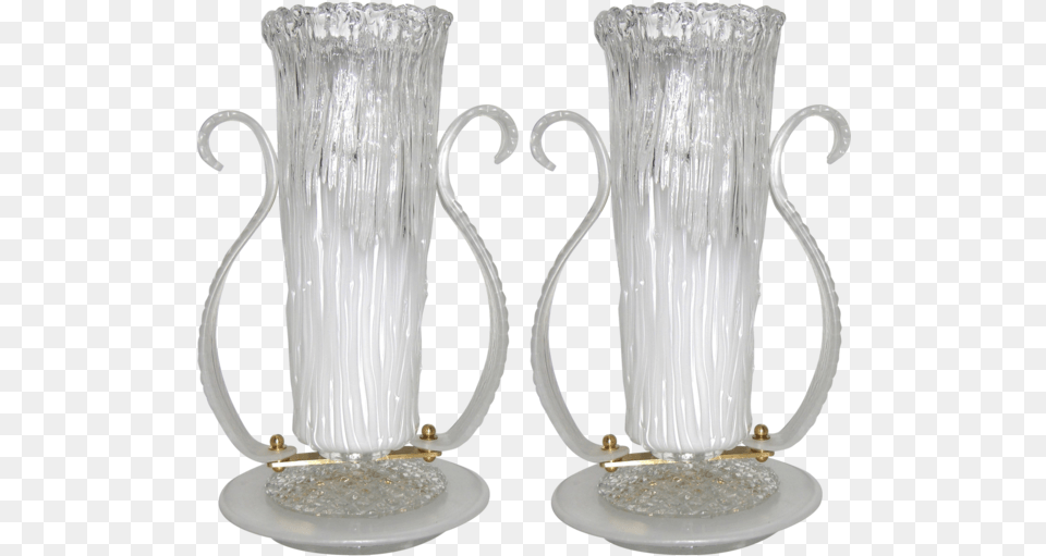 Italian 1980s Art Deco Design Pair Of White And Clear Vase, Lamp, Chandelier, Jar, Smoke Pipe Free Transparent Png