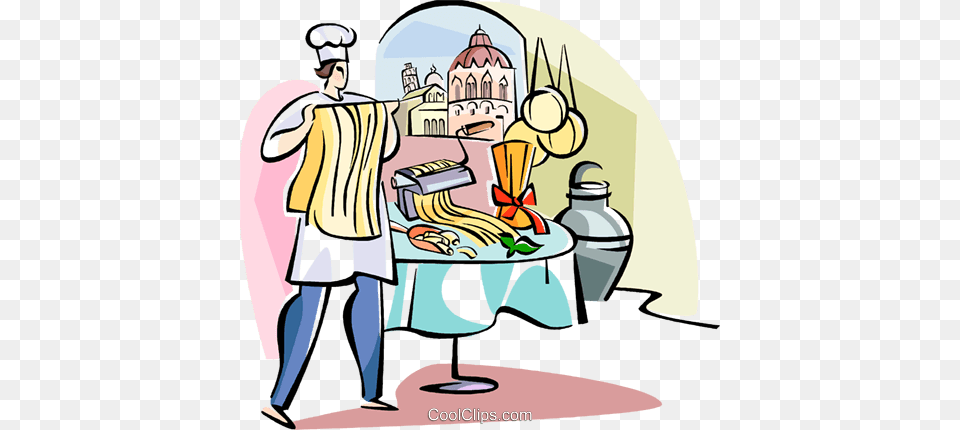Italian Chef Making Pasta Royalty Vector Clip Art, Adult, Person, Man, Male Free Png Download