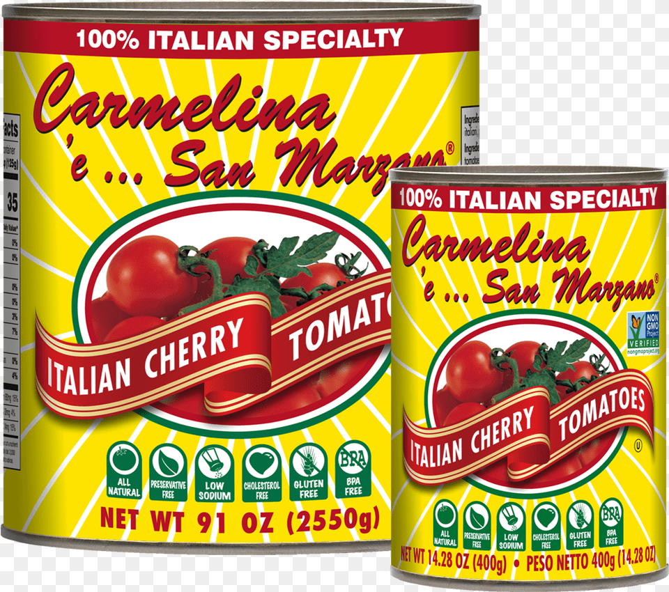 Italian Cherry Tomatoes In Puree Natural Foods, Aluminium, Tin, Can, Canned Goods Png Image