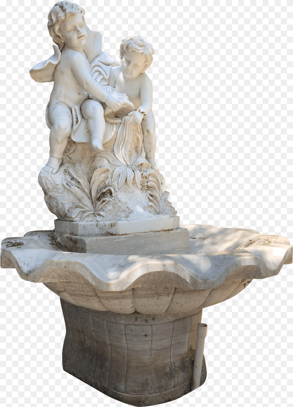 Italian Cherubs Holding A Fish Motif Marble Fountain Fountain Free Transparent Png