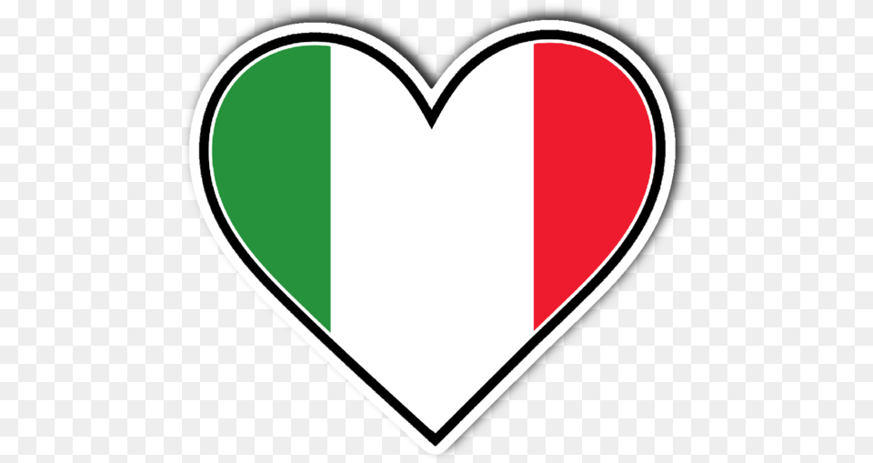 Italian Flag Heart Vinyl Die Cut Sticker Italian Flag Heart Free Png Download