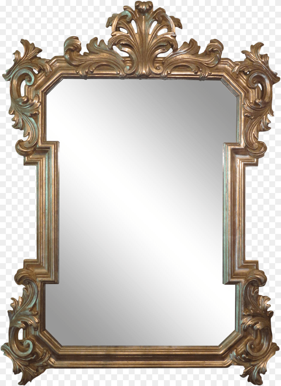 Italian Gold Gilt Ornate Frame Mirror Antique, Photography Png Image