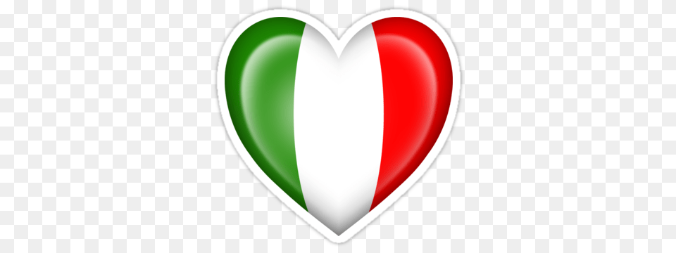 Italian Heart Flag Stickers, Disk Png Image
