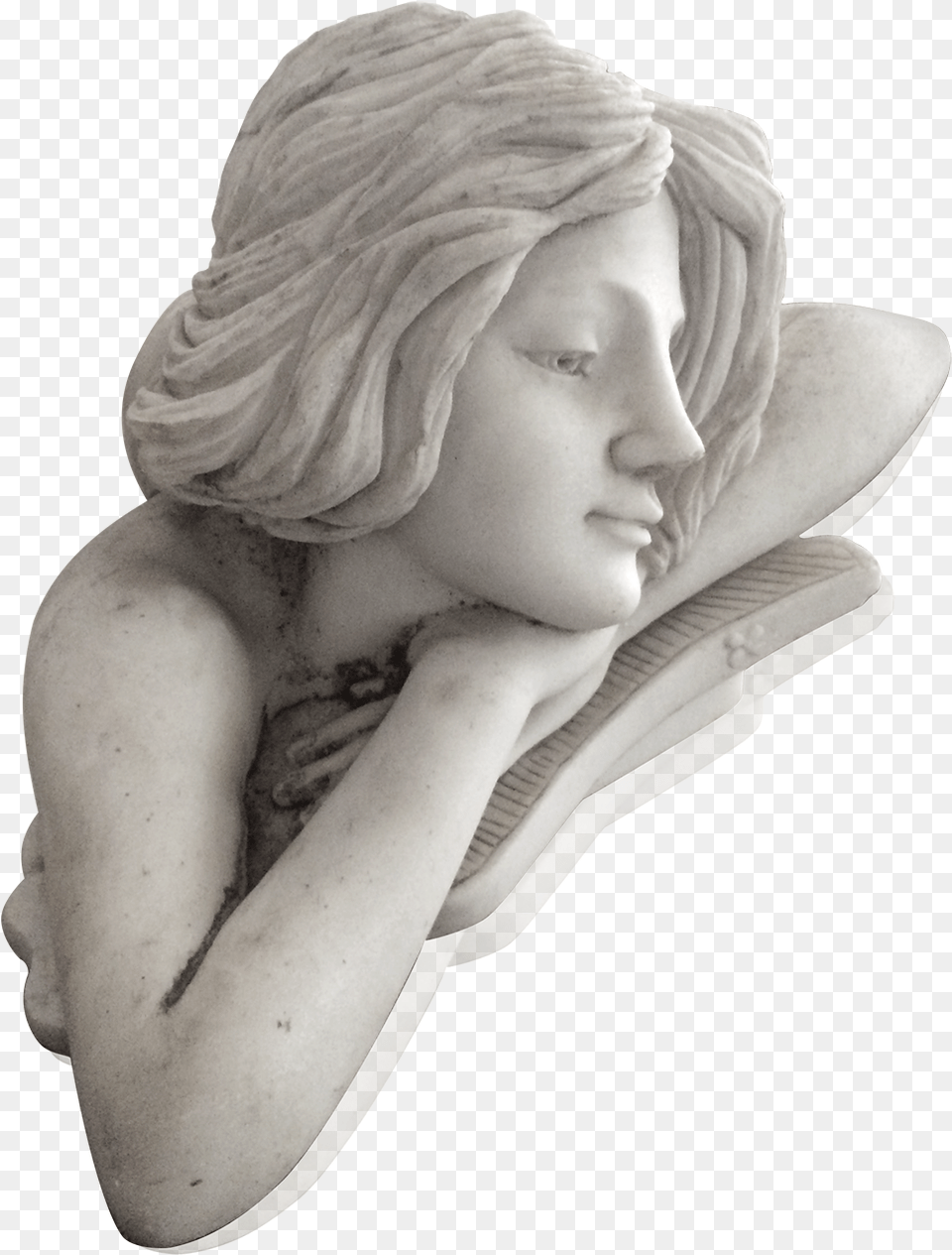 Italian School Art Nouveau Marble Sculpture Of Beautiful Statue, Adult, Face, Female, Head Free Png