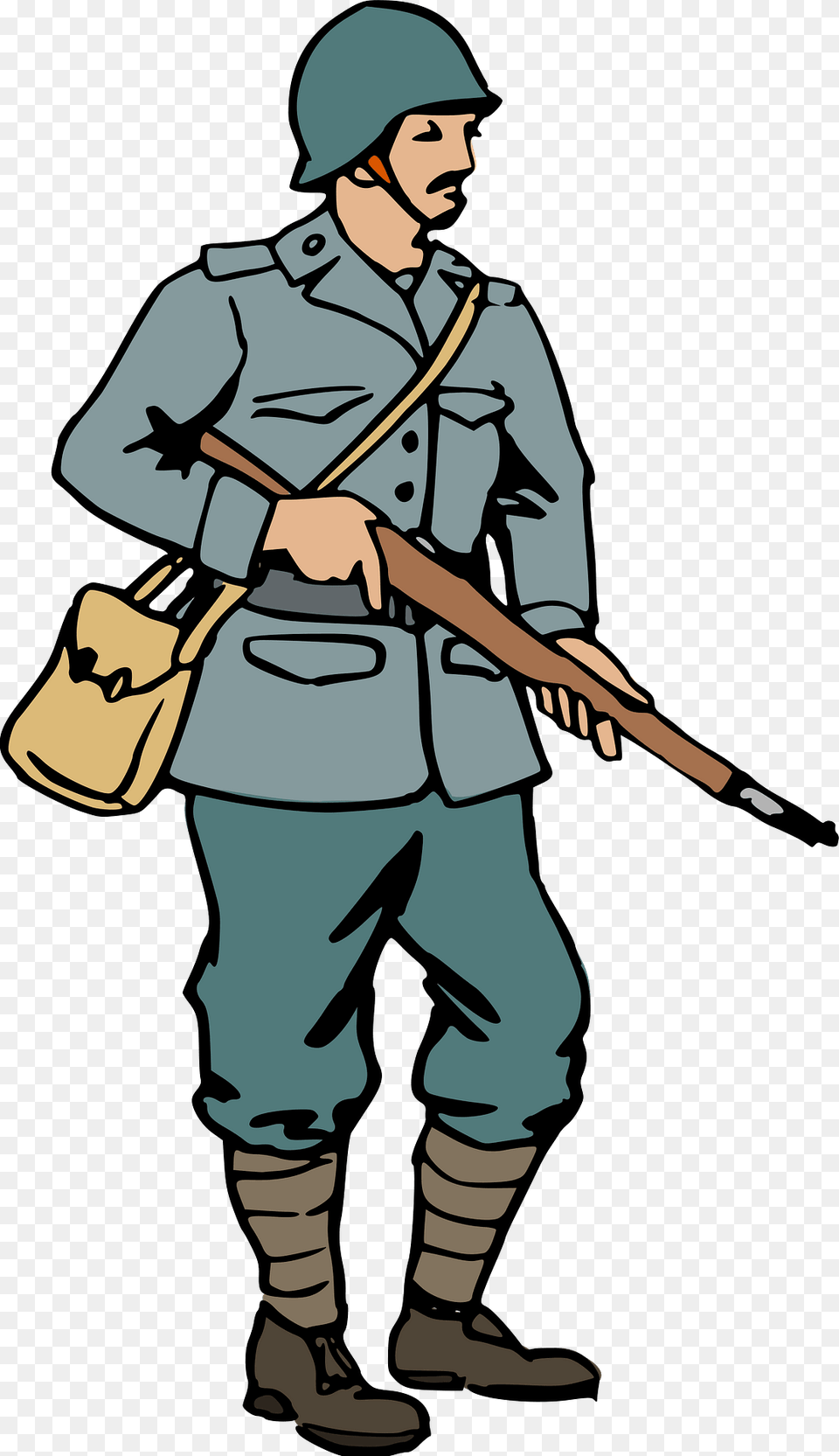 Italian Soldier Carrying His Gun Clipart, Person, Face, Head, Cleaning Free Transparent Png