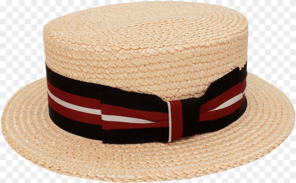 Italian Straw Boater Grosgrain Hat Band In Black Red Straw Hat, Clothing, Sun Hat Png