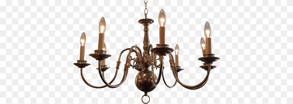 Italian Williamsburg Chandelier, Lamp, Bronze Free Png