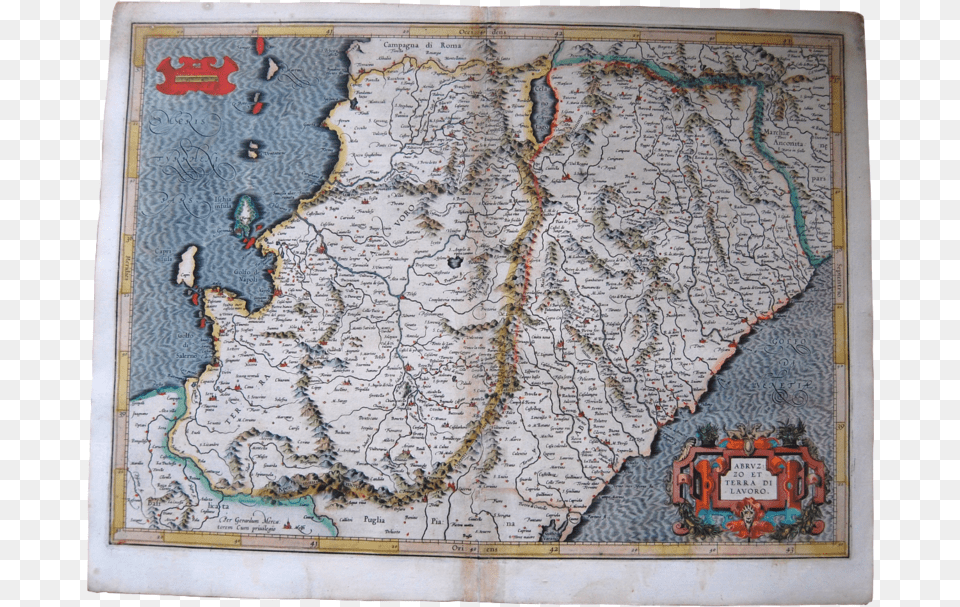 Italy Antique Original Mercator Map Italia Abruzzo Map Of Abruzzi And Di Lavoro Middle Italy, Chart, Plot, Atlas, Diagram Png Image