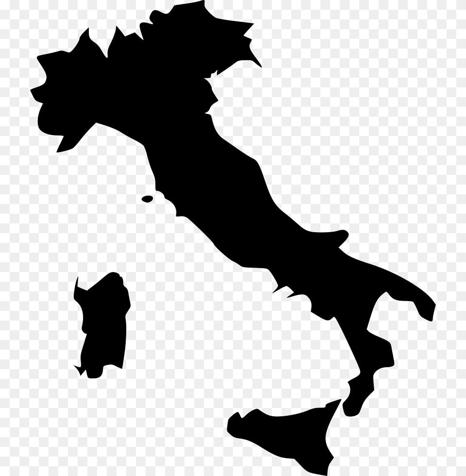Italy Comments Italy Map Black, Silhouette, Stencil, Animal, Canine Png Image