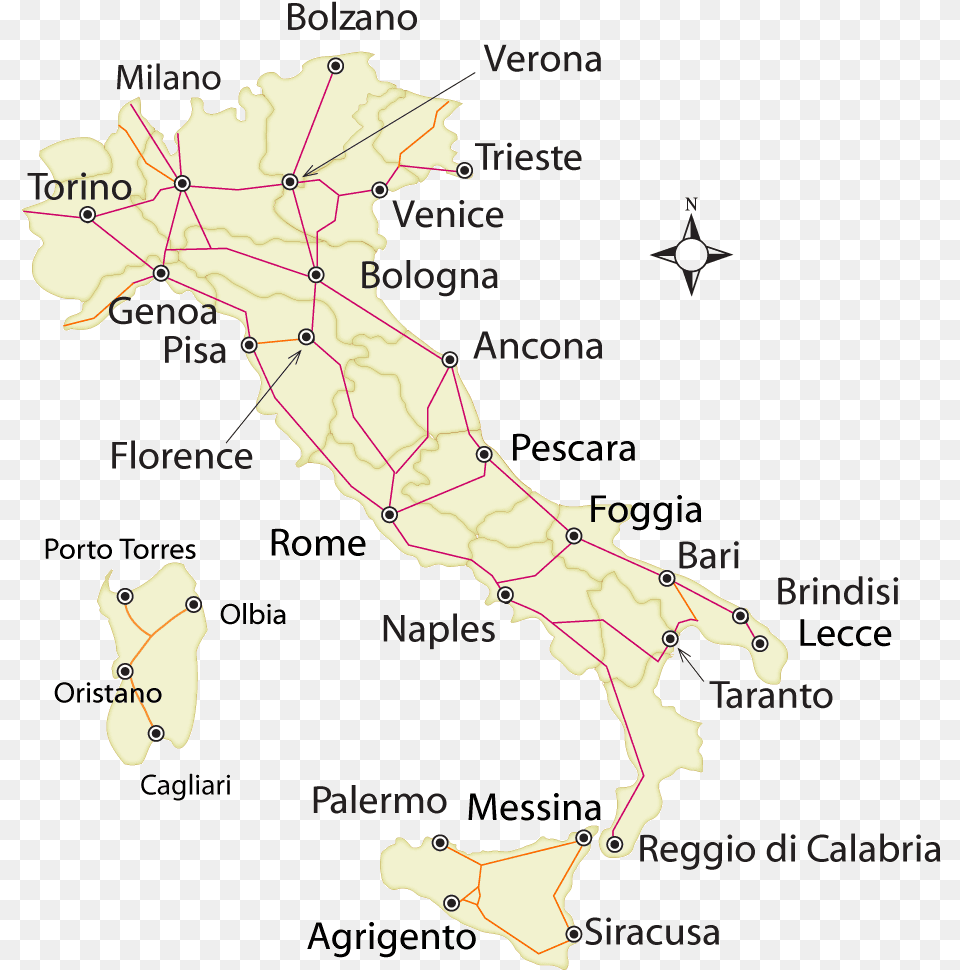 Italy Map, Chart, Plot, Atlas, Diagram Free Transparent Png