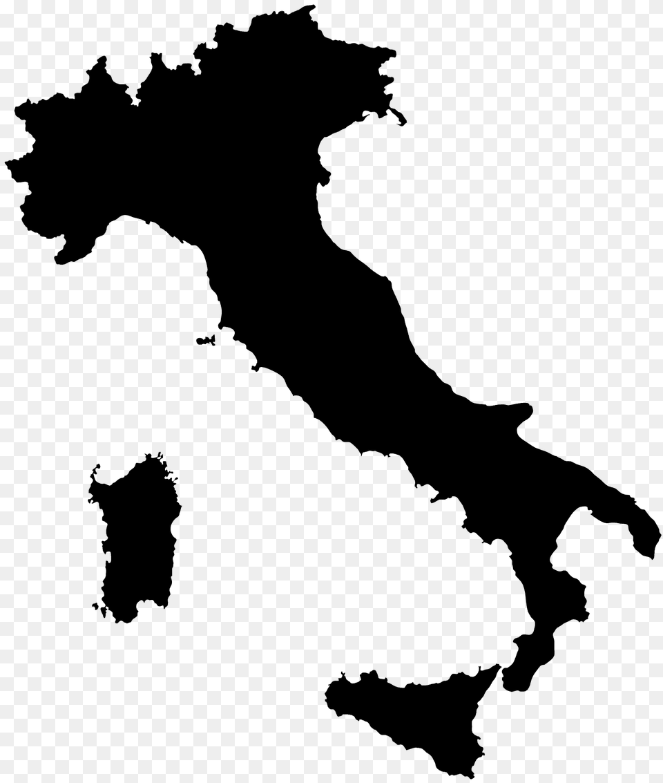 Italy Map Silhouette, Land, Nature, Outdoors, Water Png