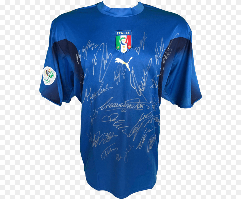 Italy Signed World Cup Shirt 2006 Italy National Football Team, Clothing, T-shirt, Jersey Free Png Download