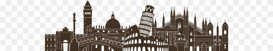 Italy Vector Graphics Skyline Royalty Silhouette Italy Skyline Illustration, Architecture, Building, Dome, Mosque Free Png Download