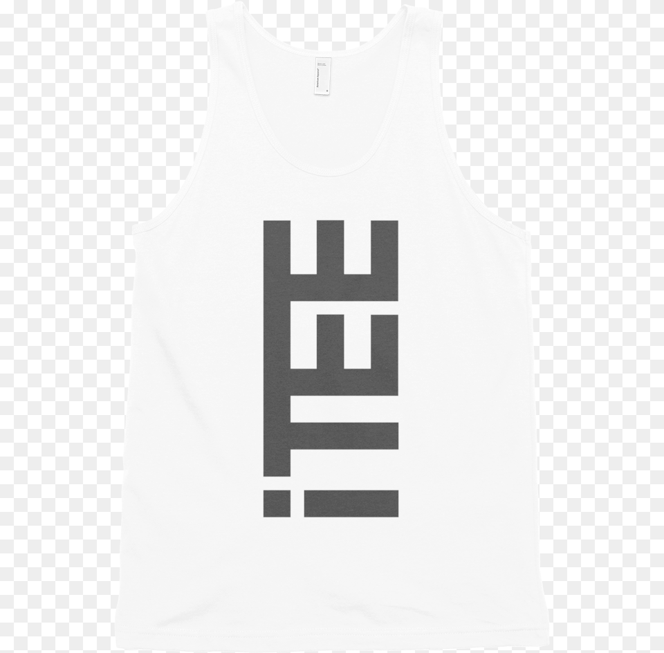 Itee White Vertical Logo Front Fine Jersey Tank Top White Tank Top Jersey, Clothing, Tank Top, Shirt, T-shirt Png Image