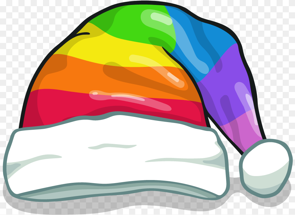 Item Detail Rainbow Santa Hat Itembrowser Itembrowser Christmas Hat Cartoon, Cap, Clothing, Swimwear, Bathing Cap Png Image