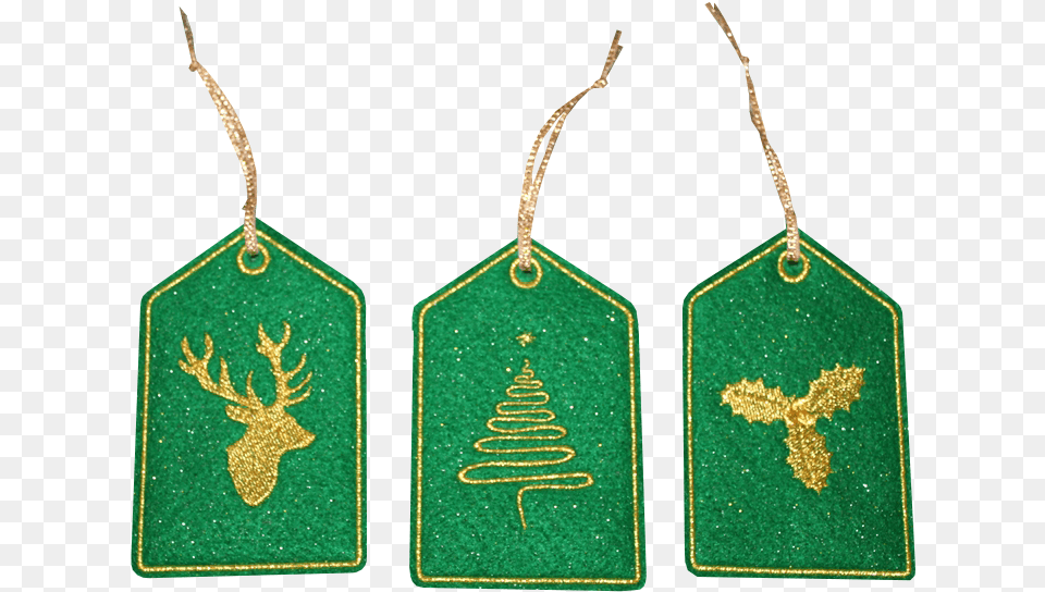 Ith Golden Christmas Gift Tags 4x4 Earrings, Accessories, Earring, Jewelry, Bag Free Png Download