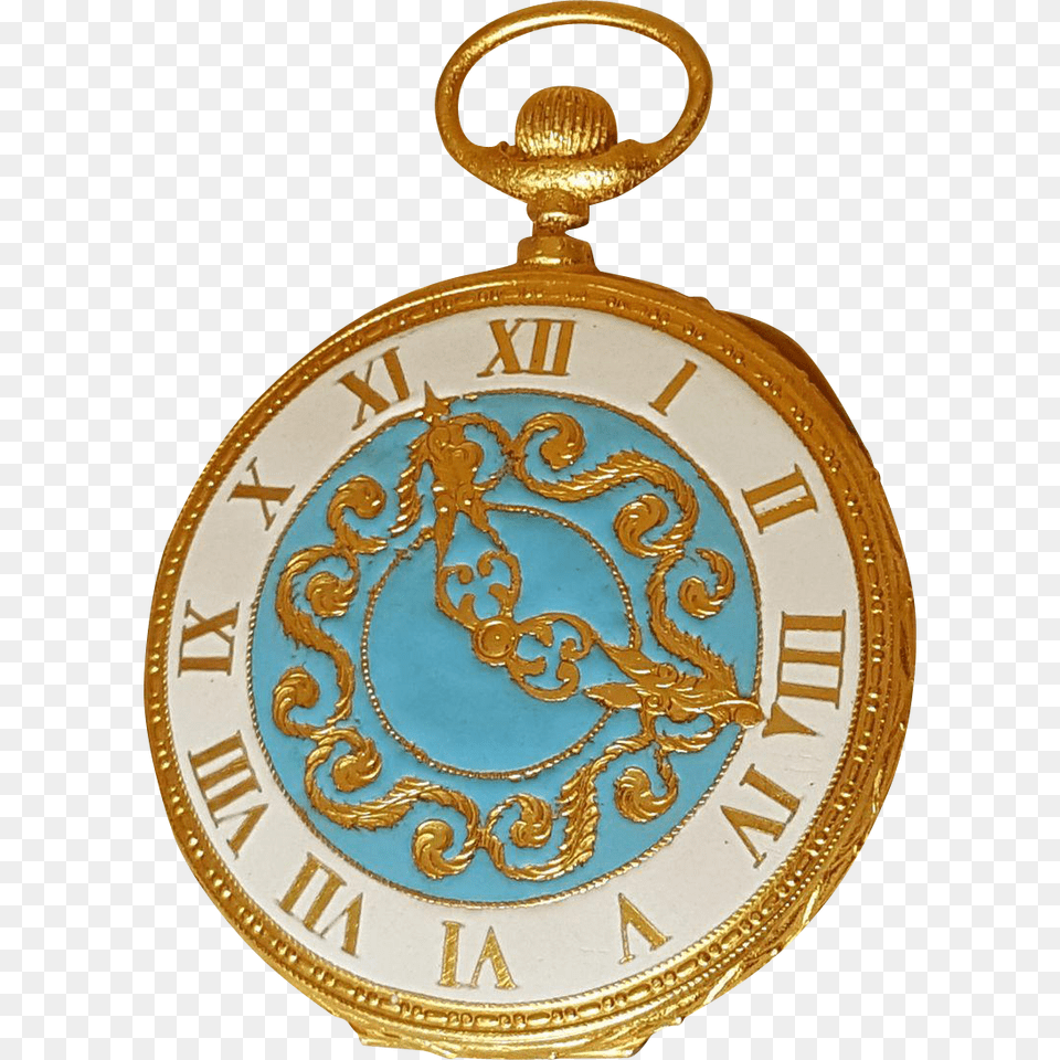 Itialian Made Pocket Watch Compact Mint Condition Powder Blue, Wristwatch Free Png