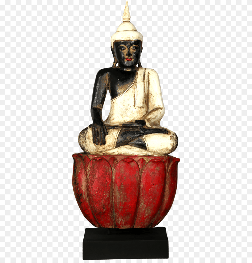 Itlbl Lotus Buddha Statue Statue, Art, Adult, Person, Man Free Png Download