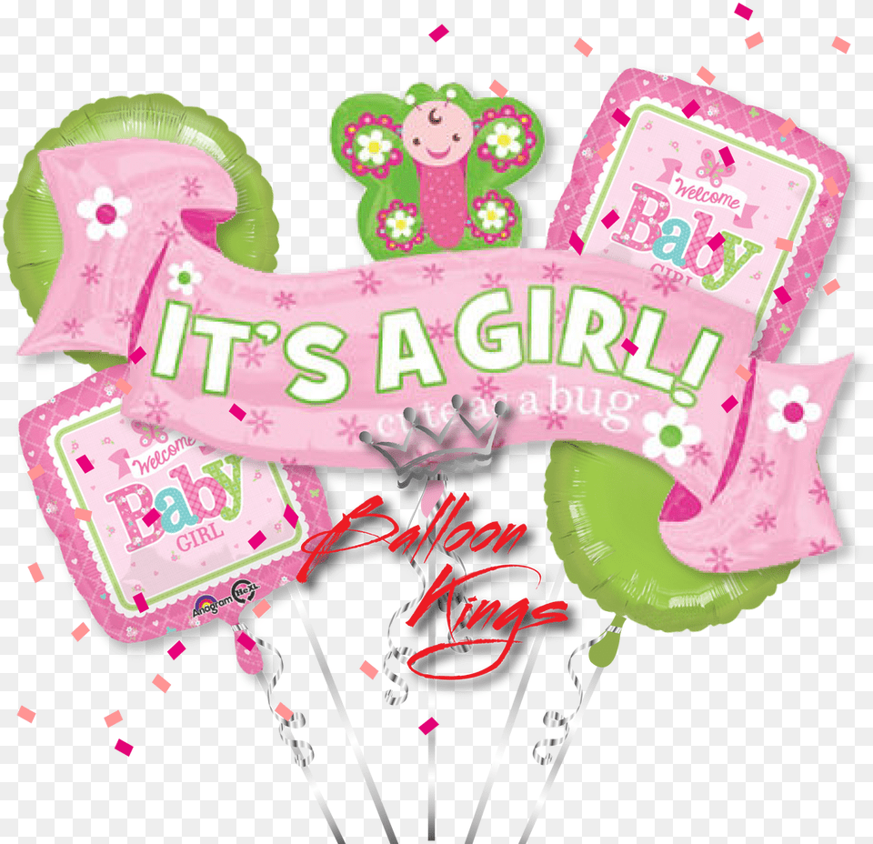Its A Girl Butterfly Bouquet Balloon, Birthday Cake, Cake, Cream, Dessert Free Png Download