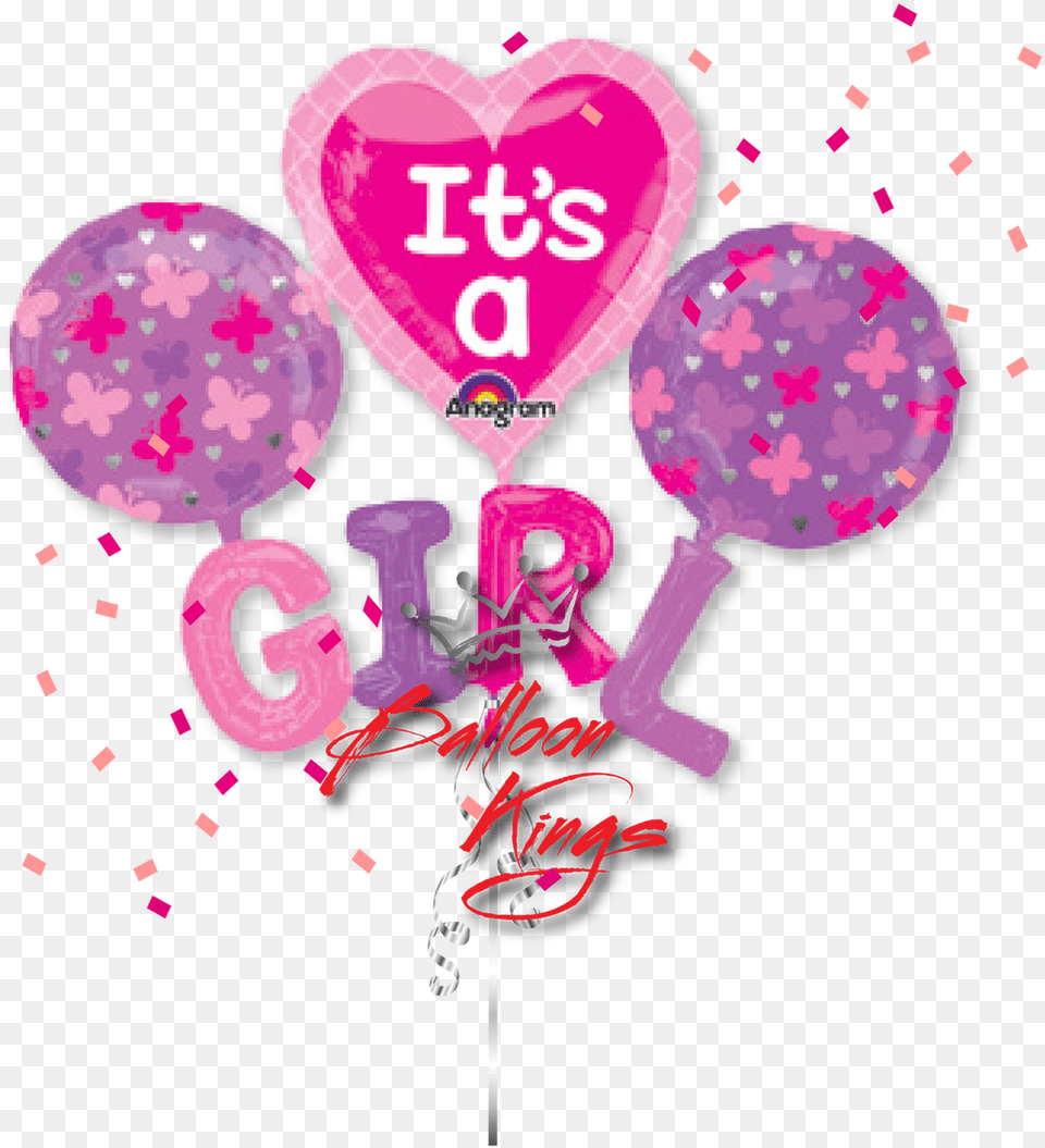 Its A Girl Display, Balloon, Food, Sweets, Purple Free Transparent Png