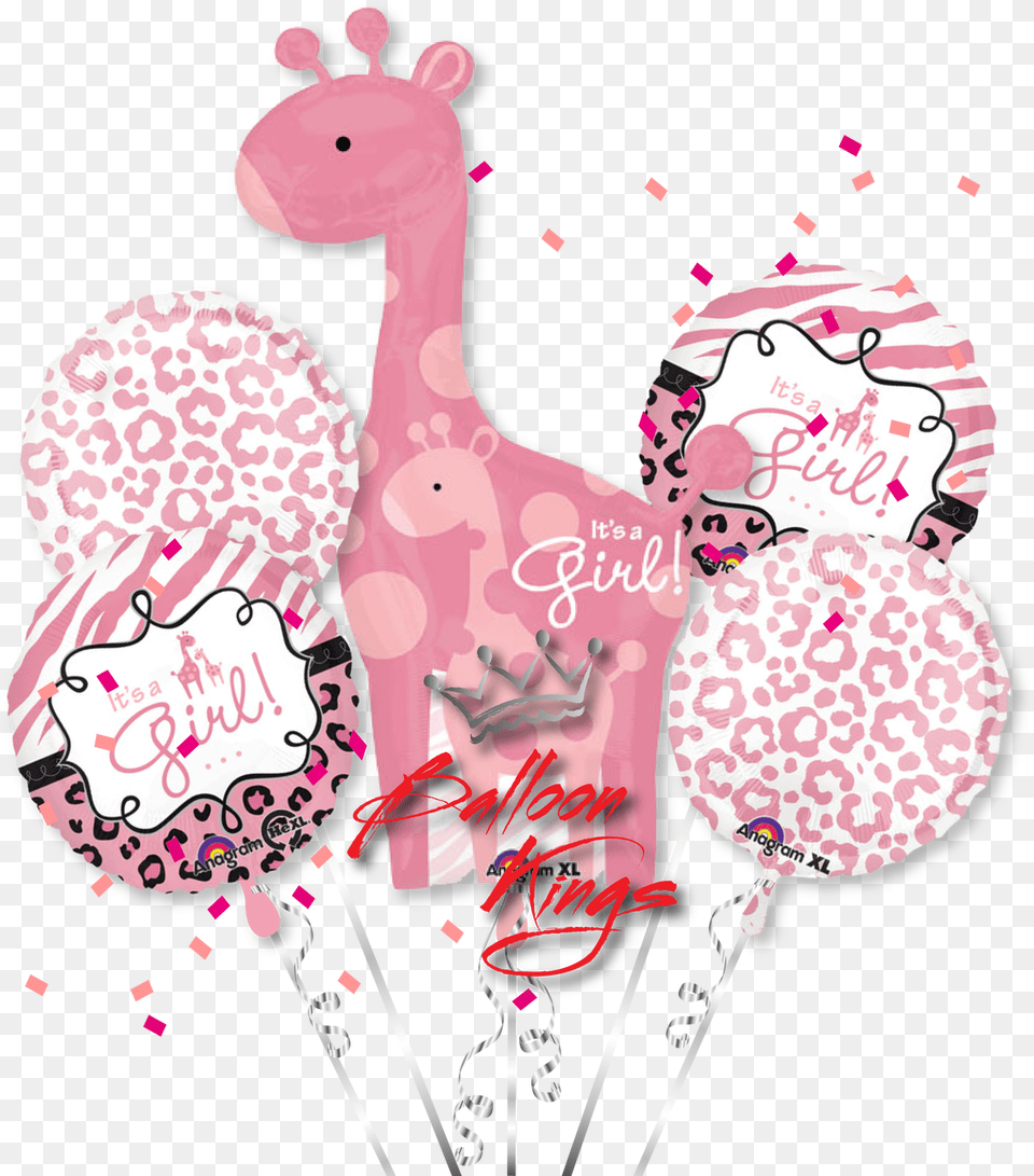 Its A Girl Giraffe Bouquet Its A Girl Balloons, Food, Sweets, Paper Png Image