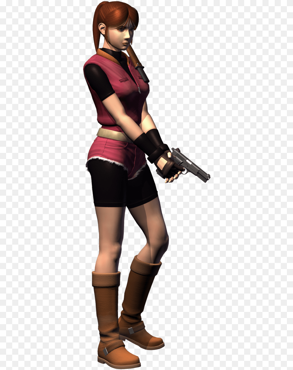 Its A Mix Of The Classic Render And Makeup From A Claire Redfield Resident Evil, Gun, Weapon, Clothing, Person Free Png Download