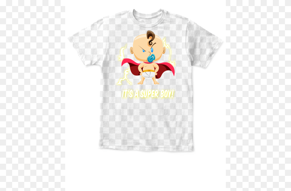 Its A Super Boy Cartoon, Clothing, T-shirt, Baby, Person Free Png