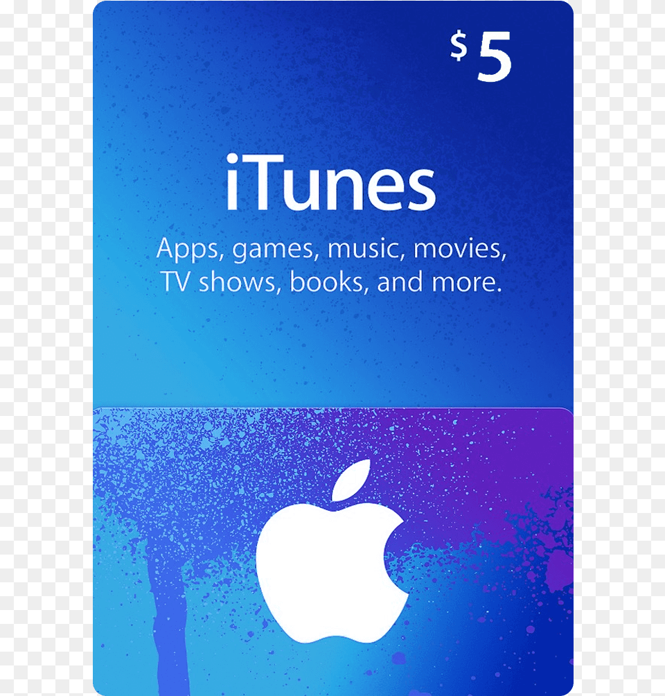 Itunes Gift Card 5 Apple, Advertisement, Poster, Text Png Image