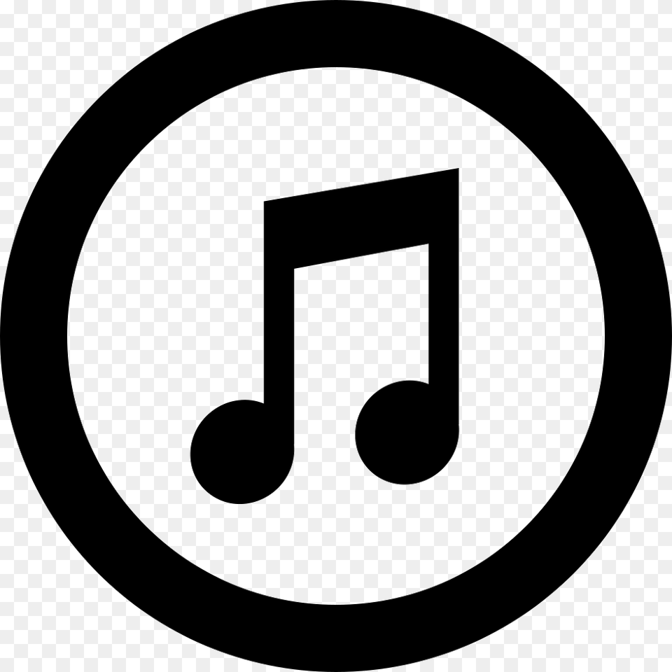 Itunes Logo Of Amusical Note Inside A Circle Comments Facebook Icon In Circle, Symbol, Number, Text, Sign Free Png