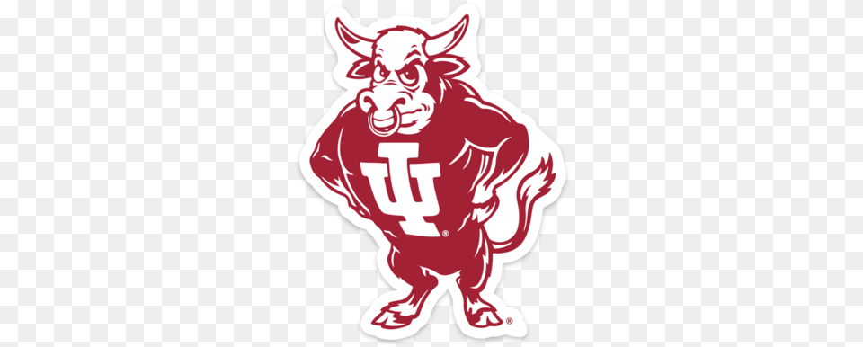 Iu Bison Stickerdata Large Cdn Vintage Indiana University Logo, Sticker, Baby, Person, Livestock Free Png