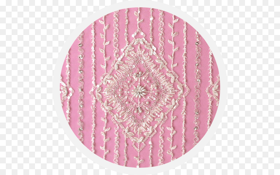 Ivory Beaded Lace Barbara Circle, Embroidery, Home Decor, Pattern, Rug Free Png