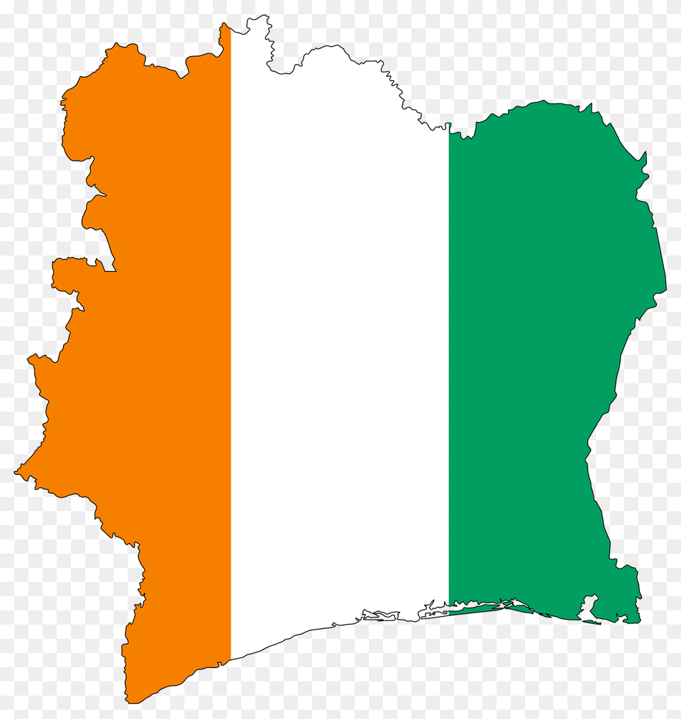 Ivory Coast Flag Map With Stroke Clipart, Chart, Plot, Atlas, Diagram Free Png