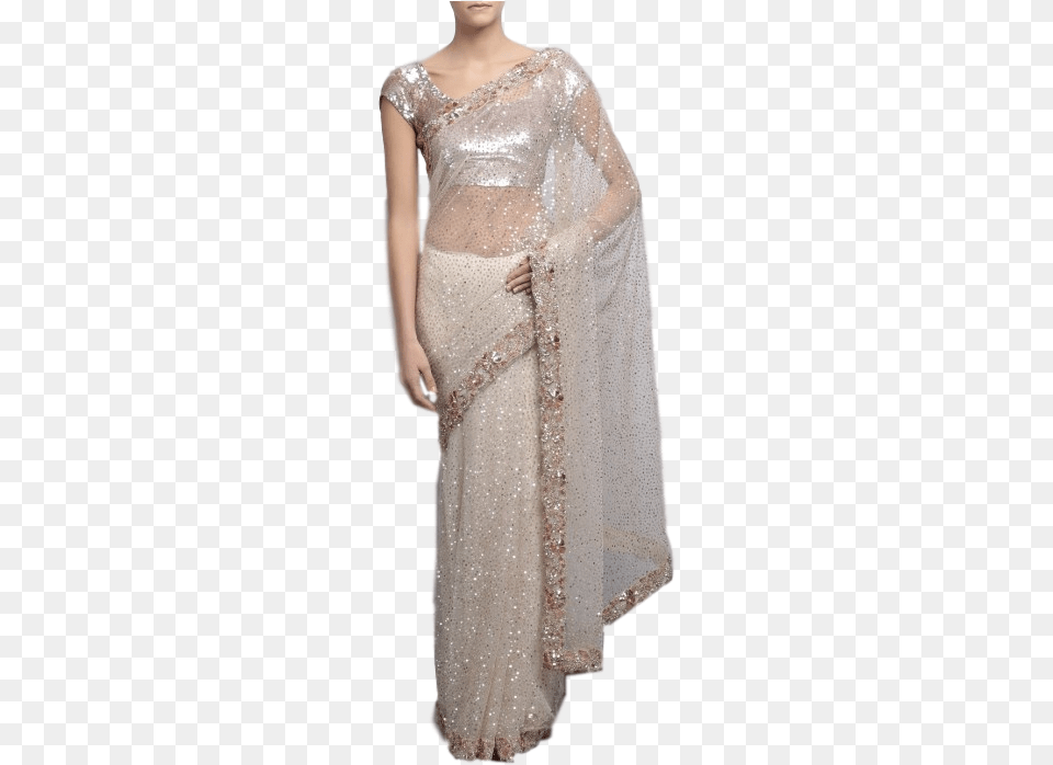 Ivory Colour Saree, Clothing, Sari, Dress, Fashion Png