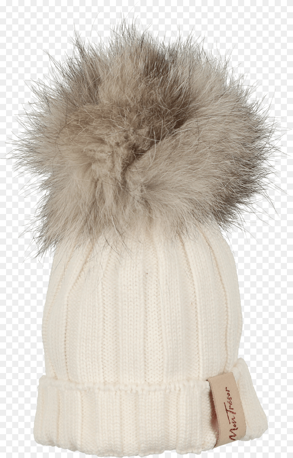 Ivory French Knit Set By Mon Tresorclass Fur Clothing, Hat, Person, Cap, Bonnet Free Png