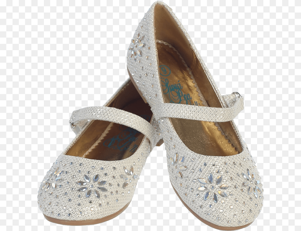 Ivory Glitter Girls Dress Shoes With Iridescent Beading Ballet Flat, Clothing, Footwear, Sandal, Shoe Free Transparent Png