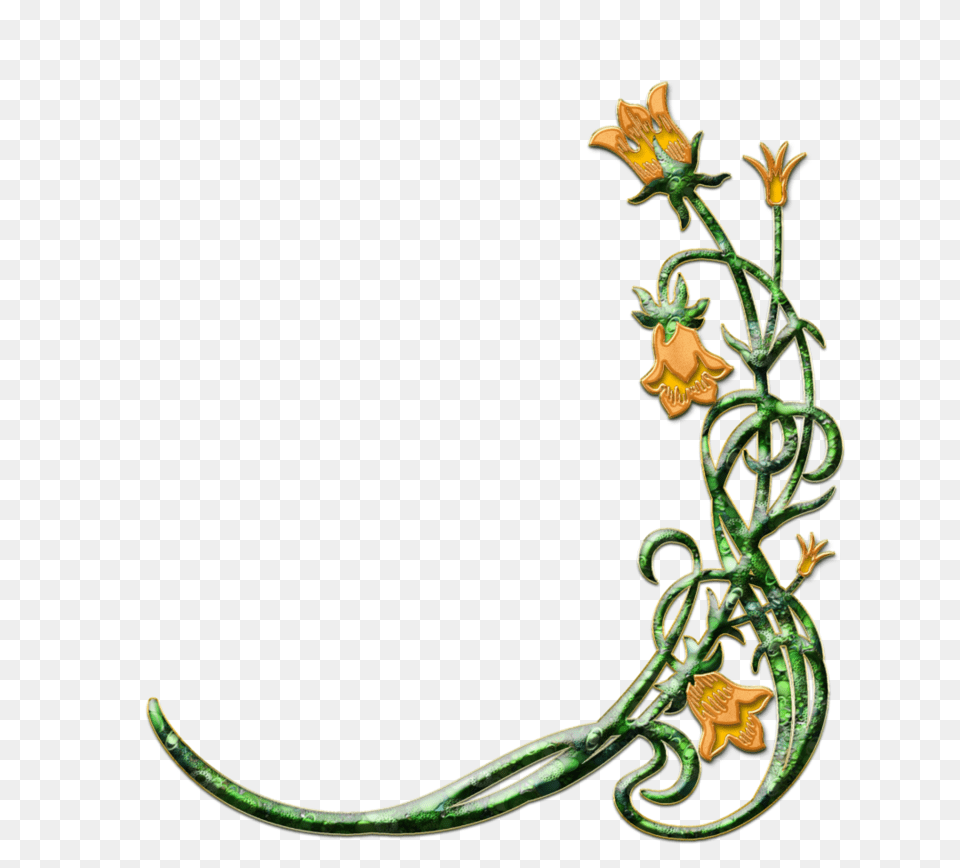 Ivy Corner Frame Flowers For Funeral Program, Accessories, Jewelry, Earring, Bronze Free Png Download