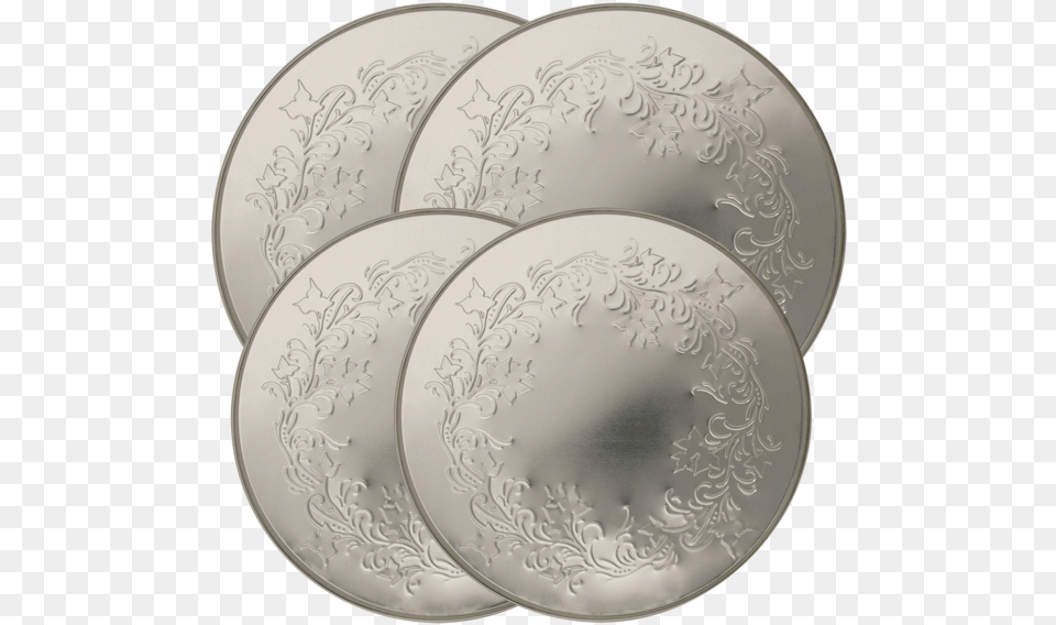 Ivy Embossed Silver 4 Pack Licensed Round Burner Burner Covers, Art, Porcelain, Pottery, Food Free Png Download