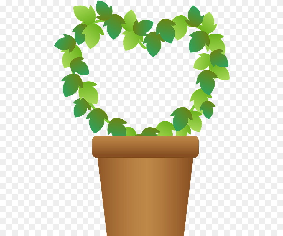 Ivy Molded Into A Heart Shape Clipart Ivy Heart Transparent, Vase, Pottery, Potted Plant, Planter Free Png Download