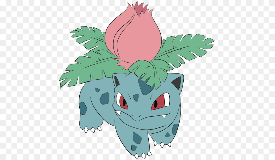 Ivysaur, Leaf, Plant, Art, Cartoon Free Png