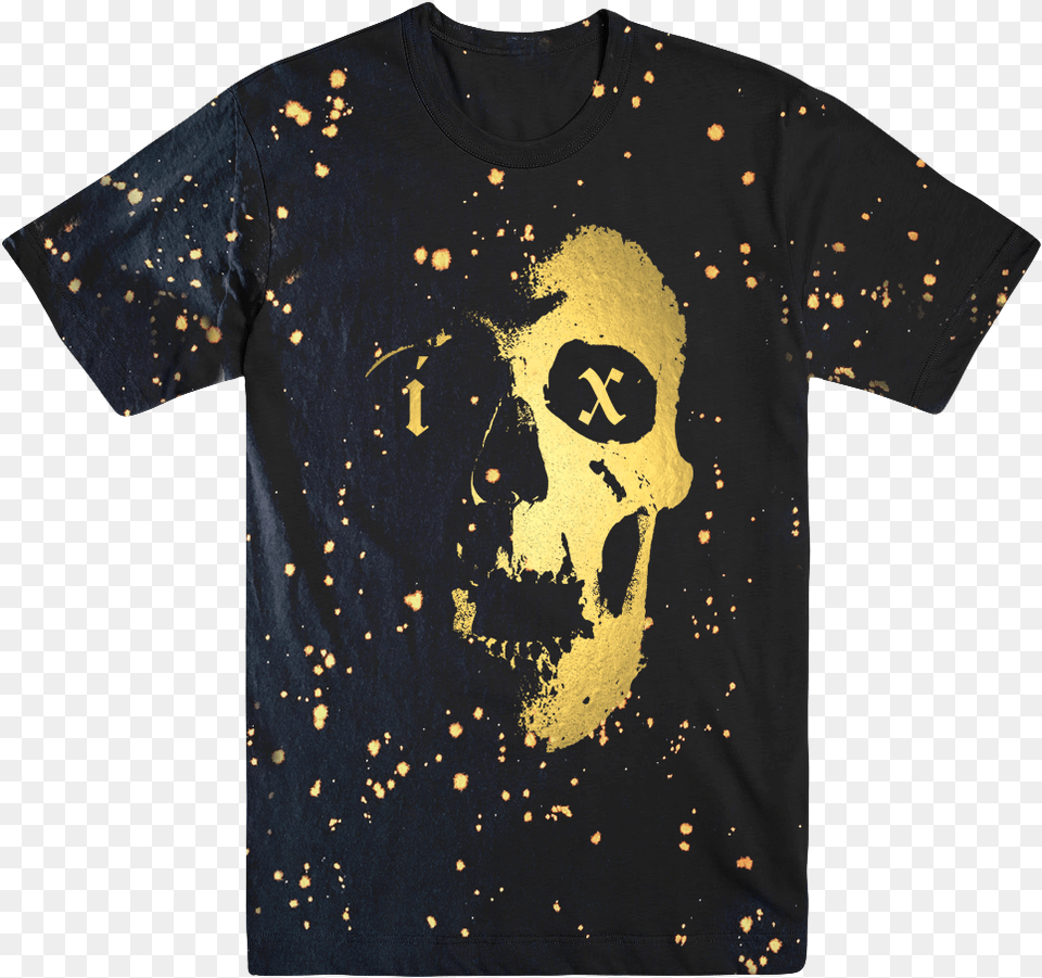 Ix Skull Bleach Speckle Teeclass Lazyload Lazyload Skull, Clothing, T-shirt, Face, Head Png Image