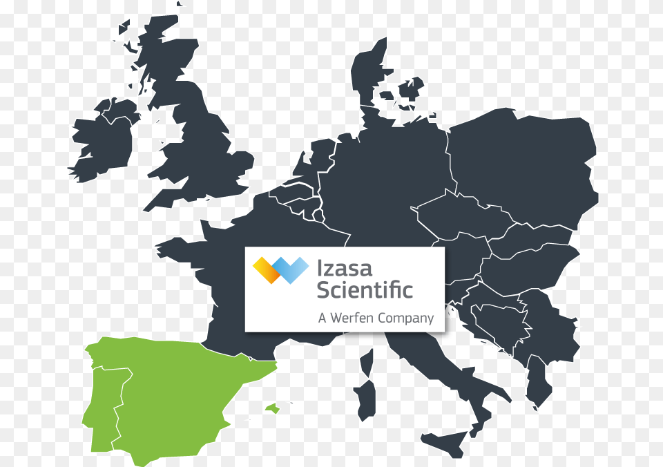 Izasa Scientific And Denssolutions Announce New Partnership Western Europe Map Icon, Atlas, Chart, Diagram, Plot Png Image