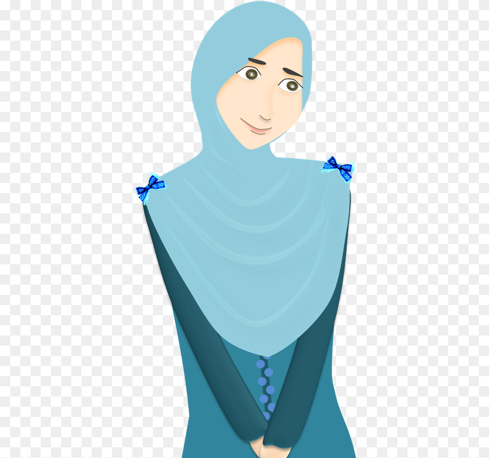 Iznie Freebies Kartun Muslimah Ayu Harap Doodle Ni, Adult, Person, Woman, Female Free Transparent Png
