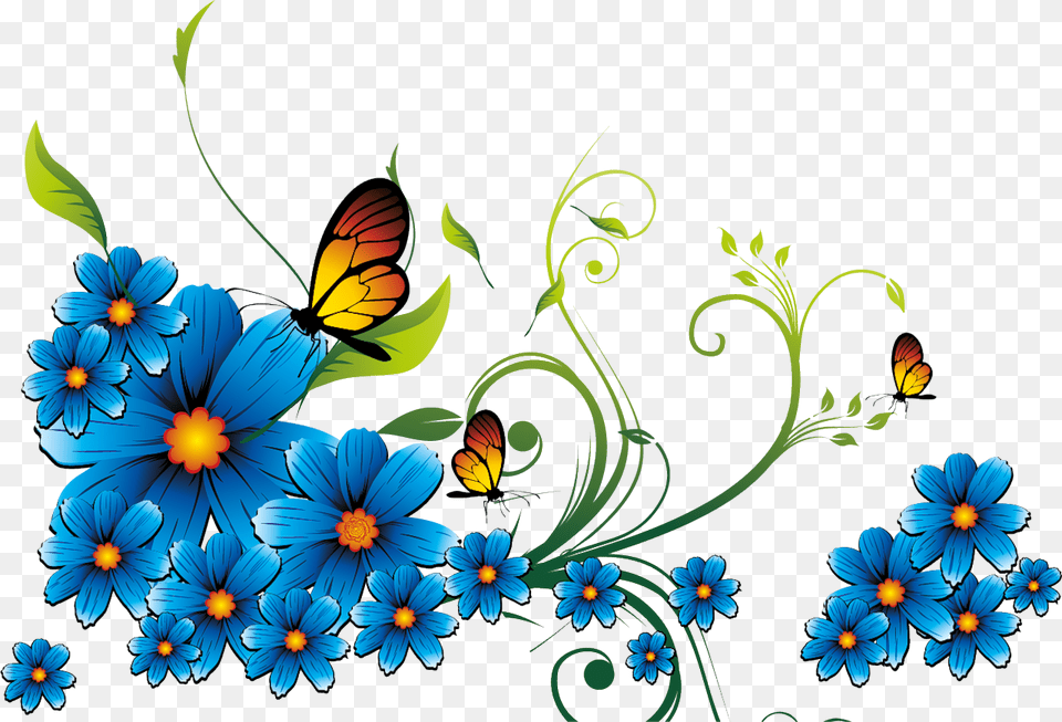 Izobrazhenie Dlya Plejkasta Blue Flower Border Clipart, Art, Floral Design, Graphics, Pattern Free Png