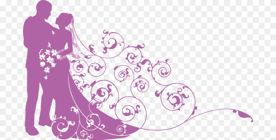 Izobrazhenie Dlya Plejkasta Wedding Couple Clipart Black And White, Graphics, Art, Purple, Floral Design Png