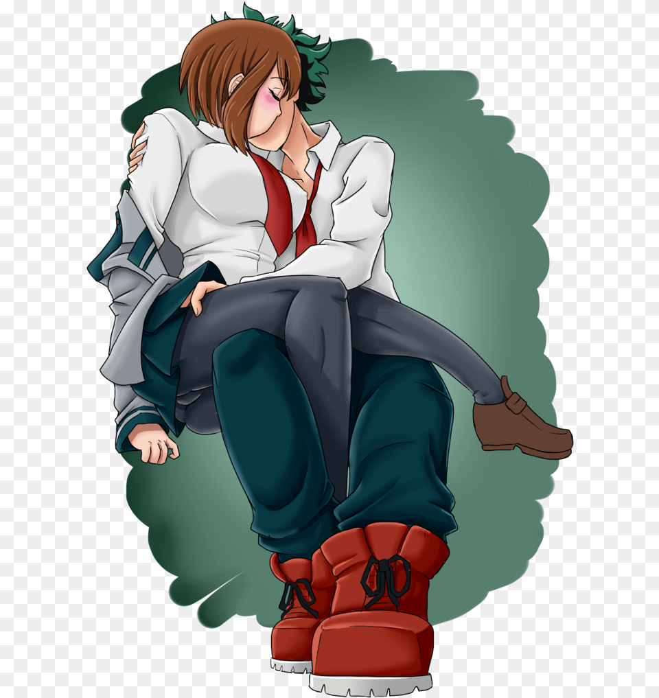 Izuku And Ochako Kiss Deku X Uraraka Kiss, Book, Publication, Comics, Adult Png