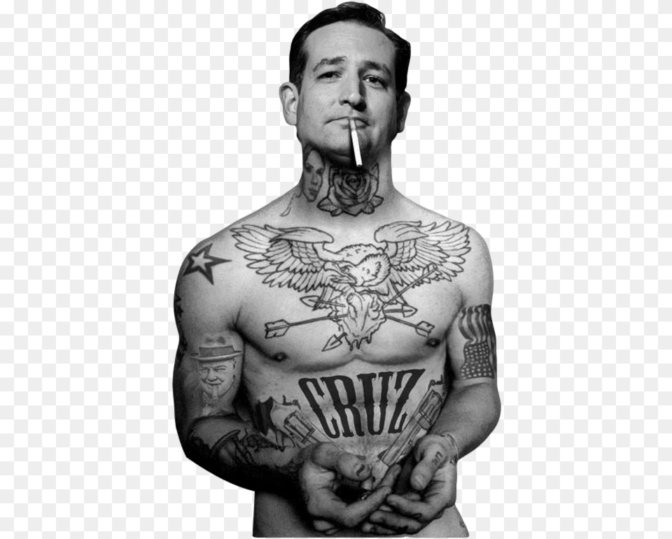 Izzy Galvez Ted Cruz Tattoo Poster, Person, Skin, Face, Head Png
