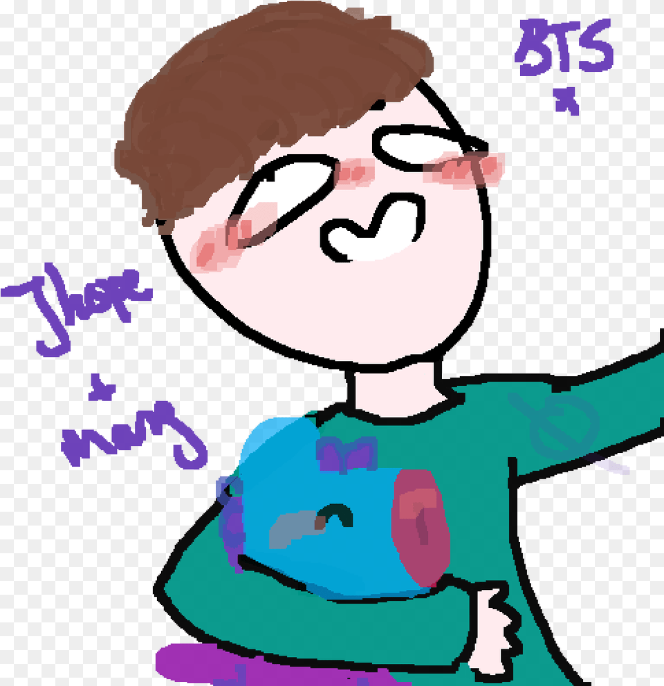 J Hope And Mang Cartoon, Baby, Person, Face, Head Free Transparent Png