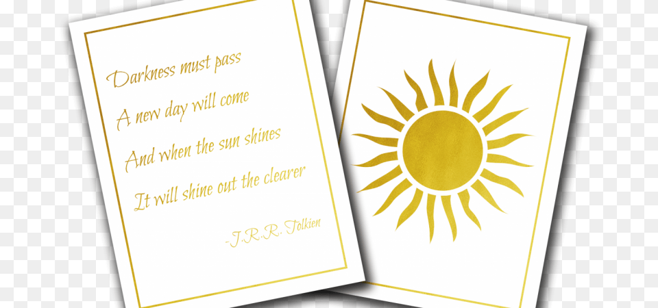 J R R Tolkien Quotes In Gold Foil Prints Skillshare Projects, Envelope, Greeting Card, Mail, White Board Free Png