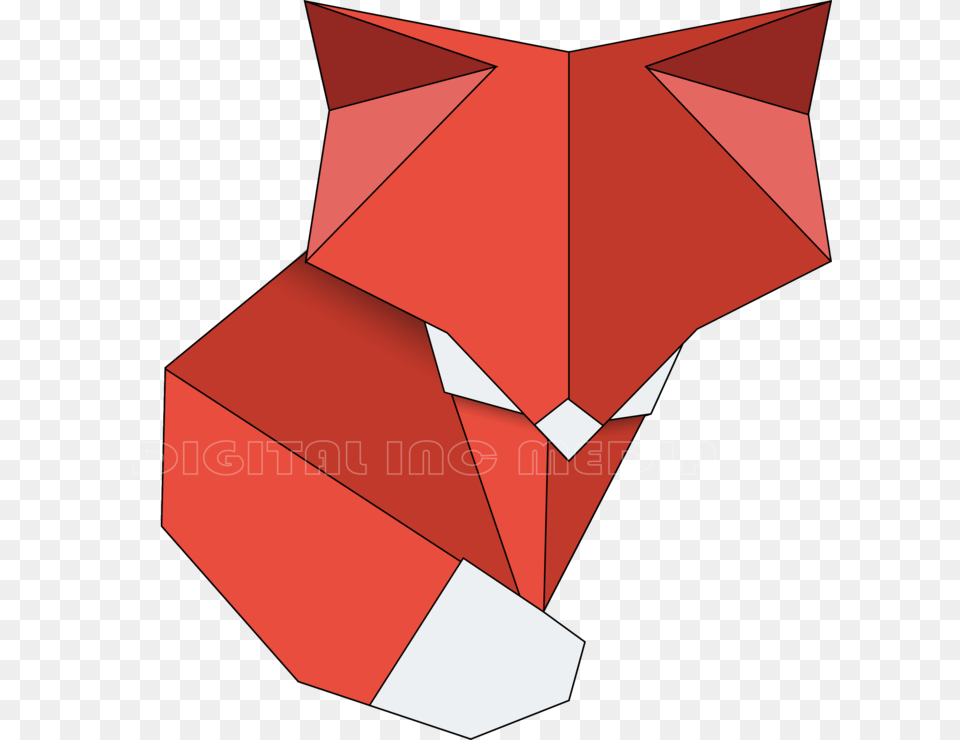 J Transparent Origami Origami Fox Vector, Art, Paper Free Png